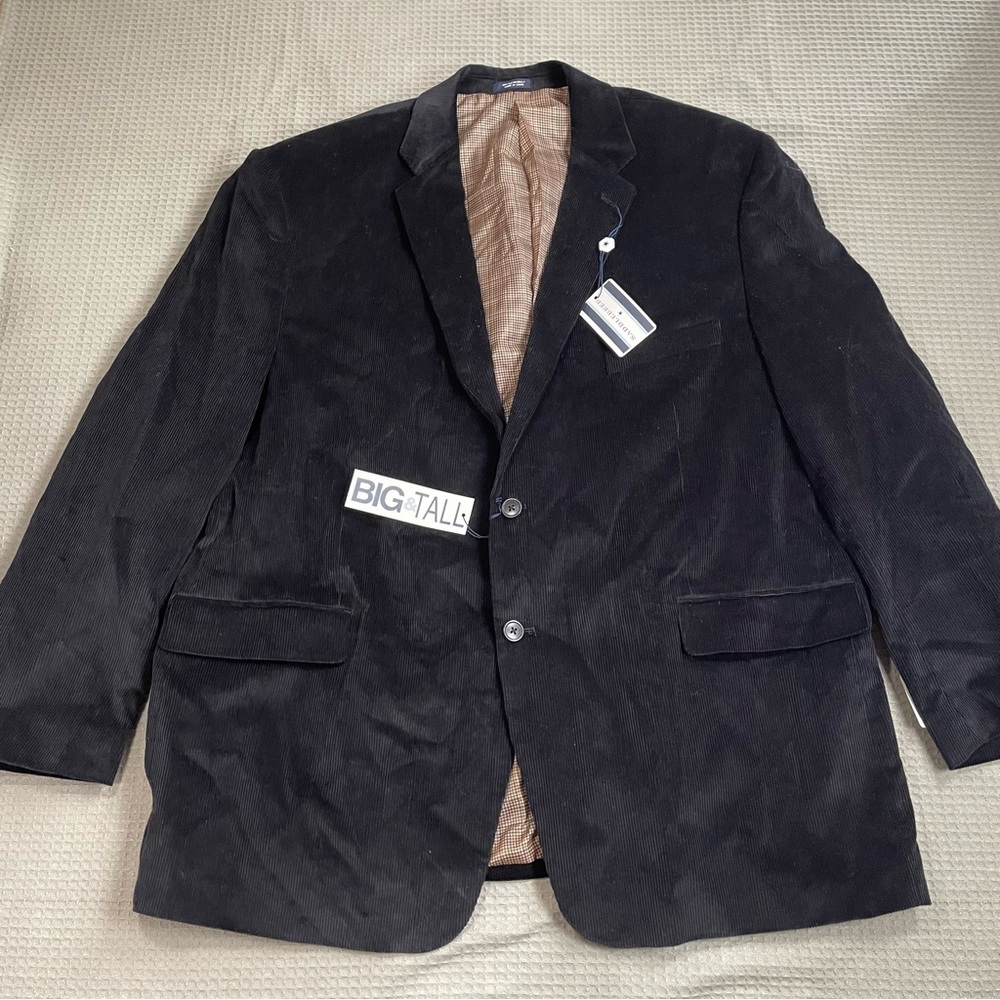 New Saddlebred Corduroy Blazer Jacket Sport Coat‎ 54 Reg Mens Black